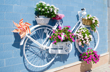 Fototapeta na wymiar bicycle with flower