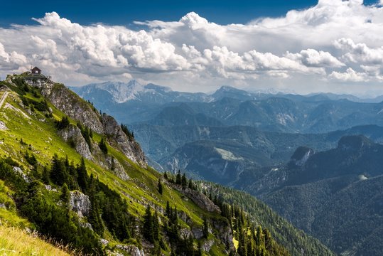 Clouds over the Hochkar peak in Lower Austria