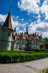 Background of Shenborn Castle in the Ukrainian carpathians