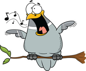 Happy Cartoon Pigeon