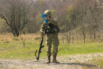 Front Line. Military attack on battlefield from ambush