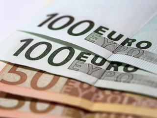 Euro banknote close-up