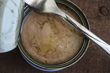 Canned fish with white background, pictures of tuna Canned,
