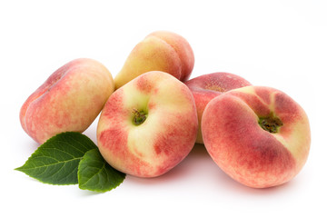Peach. Fruit with isolated on white background.