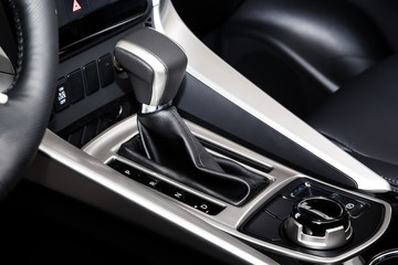 Fototapeta na wymiar gear shift in Modern car interior