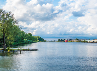 View of the "Maas" river from the beach of a nature reserve area