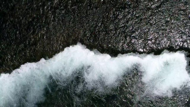 aerial drone flying over beautiful waterfall strbacki buk in bosnia and herzegovina cristal clear drinking water on wild river waterfalls