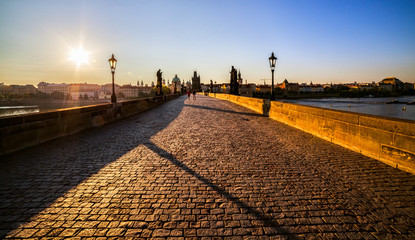 5 o'clock in the morning. The Charles Bridge. Prague. Czech Republic.