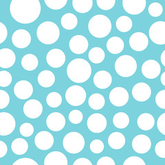 White circles on blue seamless pattern