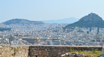 ATHENS, GREECE - JUNE 16: City view from Acropolis in Athens, Greece on June 16, 2017. 