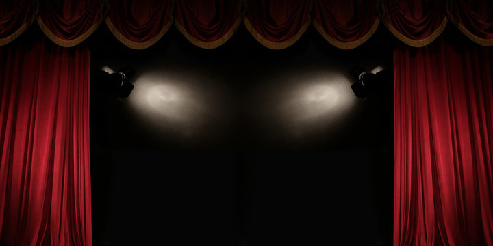 Gorgeous background red curtain