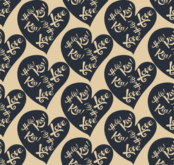 Love, seamless pattern, vector