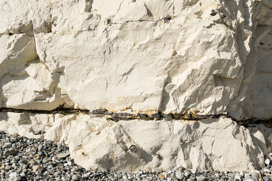 Seven Sisters Flint Band appears within chalk at Birling Gap (Geology of Sussex, UK)