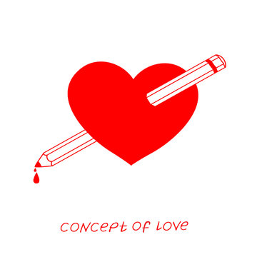 Icon of love. Vector illustration, metaphor of passion. Template for Valentine's day.
