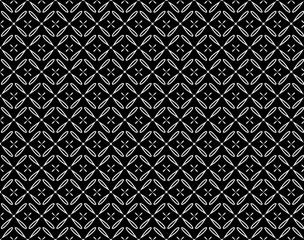 Abstract vector black and white geometric floral seamless pattern, background