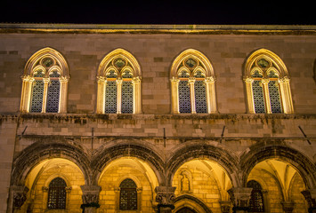 windows at night Dubrovnik