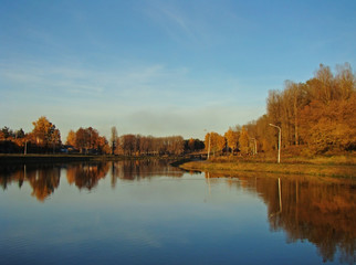 Autumn landscape with water