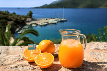 Fresh orange juice from greek oganges.