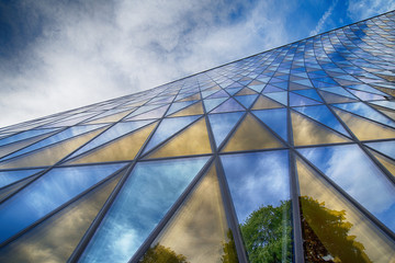 Multicolor glass facade