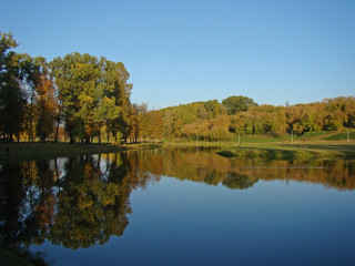 Autumn landscape with water