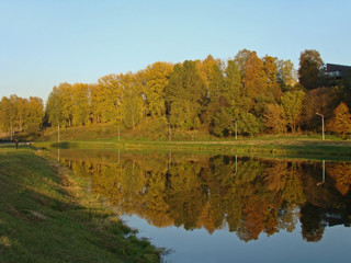 Autumn landscape with water