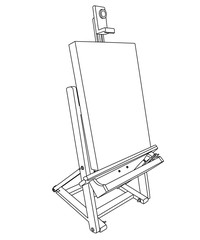 Easel and canvas line