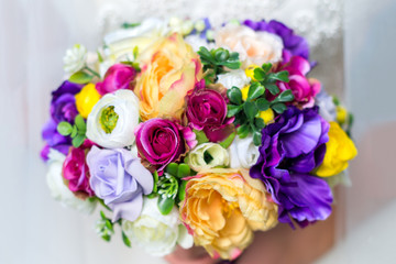 Wedding bouquet in bride's hands