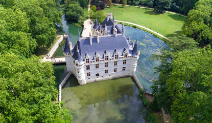 Photo aérienne du château d'Azay le Rideau