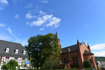 Fototapeta na wymiar Evangelische Trinitatis-Kirche in Linz am Rhein