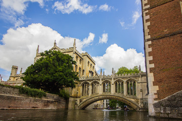 Bridge of sighs landscape in Cambridge