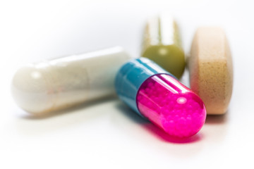 Various Pills, Close up Macro shot