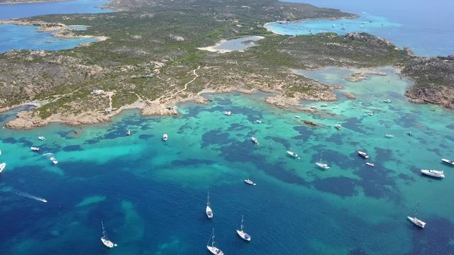 Top view of boats in Sardinia.