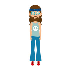 Hippie man cartoon