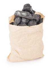 Paper bag with coal