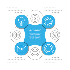 infographic template circle and education icon information