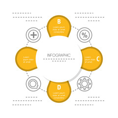 infographic template circle and education icon information