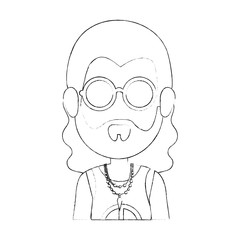 Hippie man cartoon