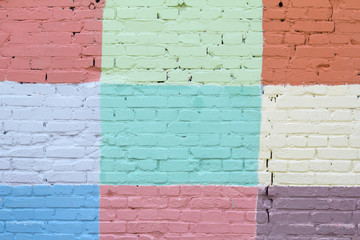 Texture of vintage wall of painted brick as background