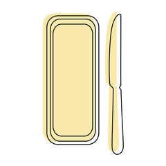 butter bar and knife icon