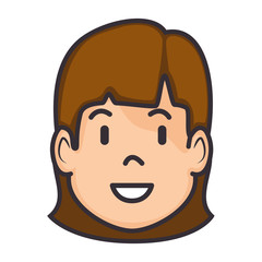 cartoon woman face icon