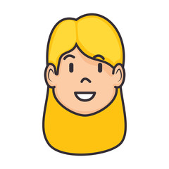 cartoon woman face icon