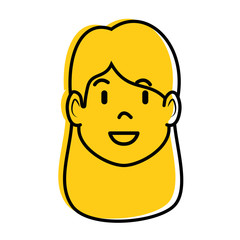 cartoon woman face icon