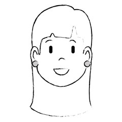 cartoon woman face icon