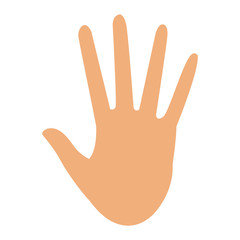 Fototapeta na wymiar hand showing five finger stop gesture icon vector illustration