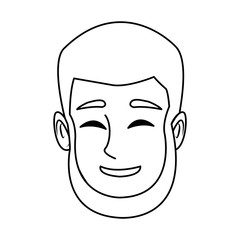 character man face happy smile cartoon vector illustration