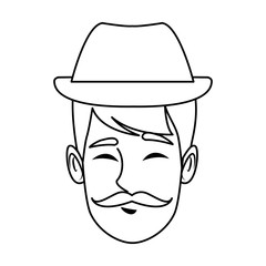 character man face happy smile cartoon vector illustration