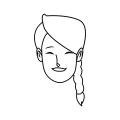smiling woman face character young female vector illustration