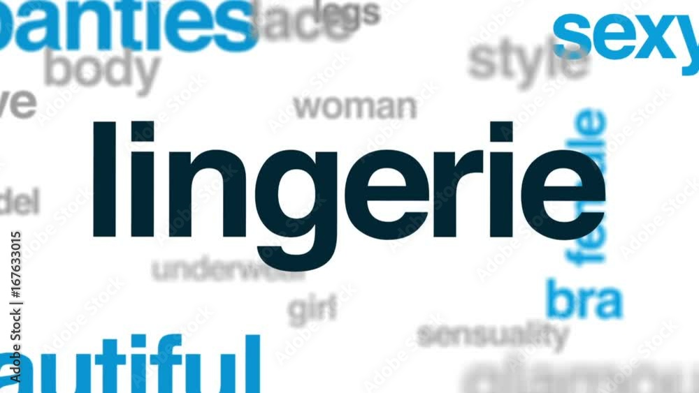 Poster Lingerie animated word cloud, text design animation.