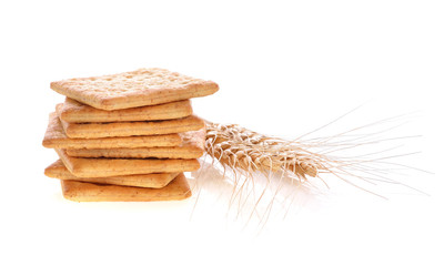 crackers isolated on white background.