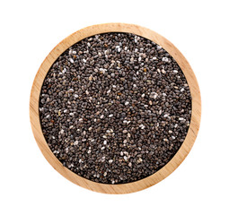 Chia seeds isolated on white background.